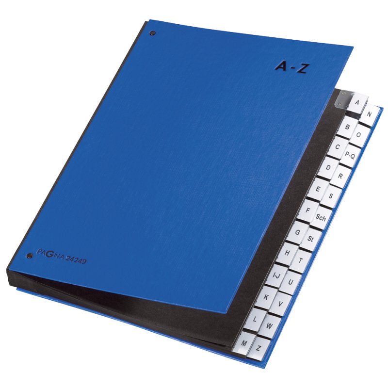PAGNA bureauladeblok Color A-Z, 24 vakken, zilver, DIN A4